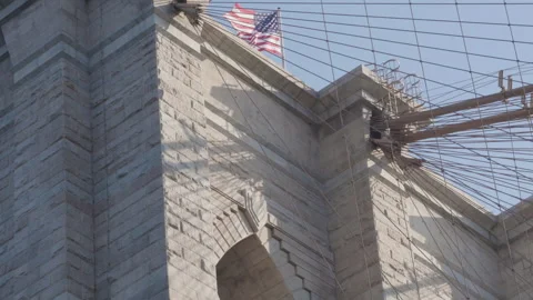 Close-up shot of the Brooklyn Bridge Stock-Footage 278022603