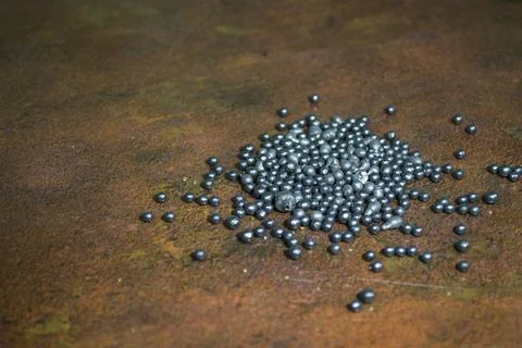 Close-up shot, on a brown table. Stock Photos
