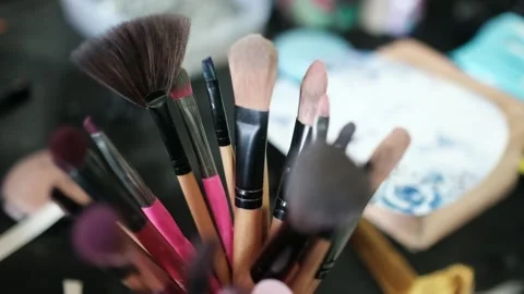 Close up shot of brushes Stock Footage 282758775