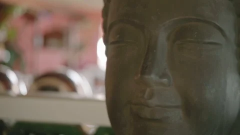 Close-up Shot of Buddha Face Stock Footage 116413523