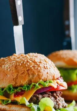Close-up shot of burger Stock Photos