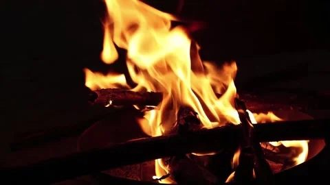 Close up shot of burn fire in dark background. Abstract burn fire background Stock Footage 169008353