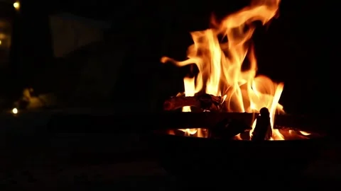 Close up shot of burn fire in dark background. Abstract burn fire background Stock Footage 169008385