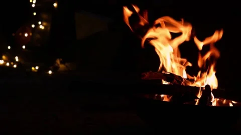 Close up shot of burn fire in dark background. Abstract burn fire background Stock Footage 169008399
