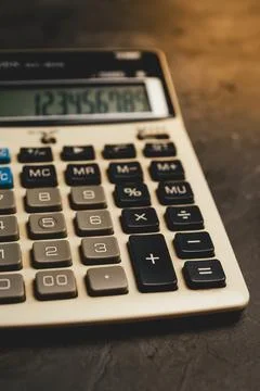 Close up shot of a calculator Stock Photos