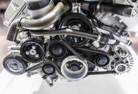 Close up shot of car engine Stock Photos
