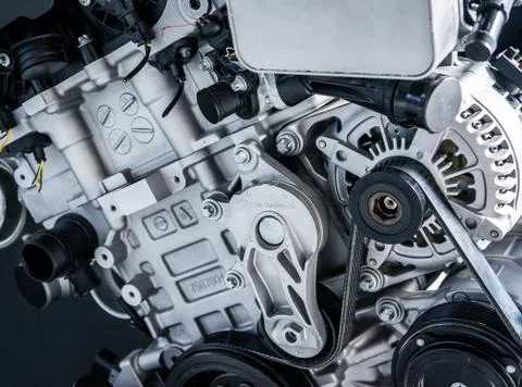 Close up shot of car engine Stock Photos