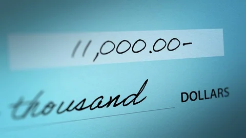 Close up shot of Check (Cheque) for Payment Stock Footage 115540557