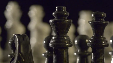 Close up shot of chess pieces Stock Footage 103983613