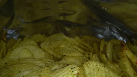 Close-up shot of chips in a package Stock Footage 149828799