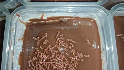 Close-up Shot of Chocolate Moist Cake with Topping Video stock 318299001