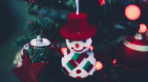 Close up shot of Christmas tree. Handheld shot Stock Footage 43798321