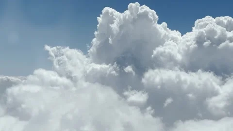 Close up shot of clouds from air. Landscape, realistic fluffy cumulus cloud.. Stock Footage 256237969