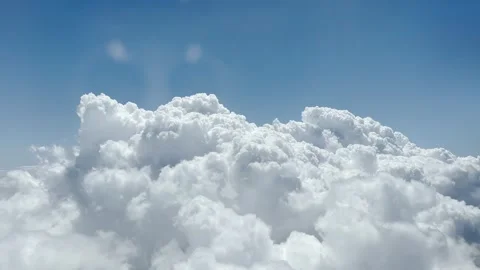 Close up shot of clouds from air. Landscape, realistic fluffy cumulus cloud.. Stock Footage 256238113