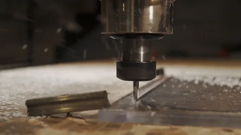 Close up shot of the cnc machine, which is engaged in processing of soft metal Stock Footage 90177275