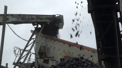 A close-up shot of a coal falling from the Stock Footage 101504526