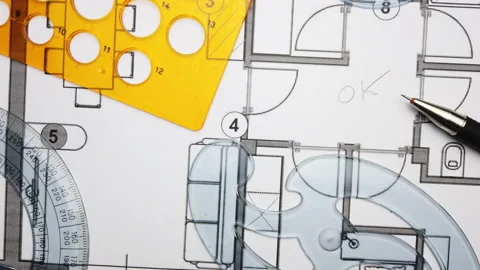 Close-up shot on a completed project with curvilinear sets Stock Footage 154470440