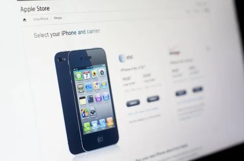  a close up shot of computer screen of Apple product iPhone which is avail... Stock Photos
