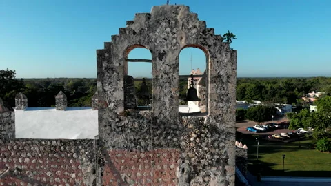 Close up shot. Convent de San Bernardino de Siena. Valladolid, Mexico. Stock-Footage 167098564