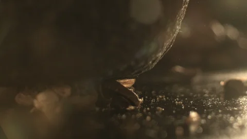 Close up shot of crushed coffee beans 스톡 동영상 87731645