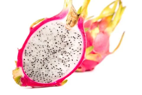 Close-up shot of cut section of dragon fruit Foto stock