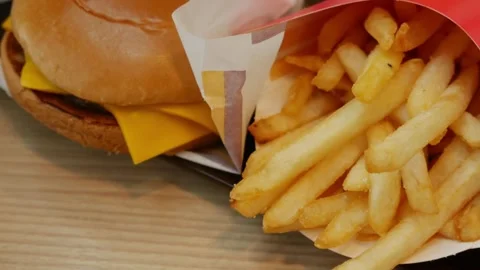 Close up shot of delicious double cheeseburger Stock Footage 324426994