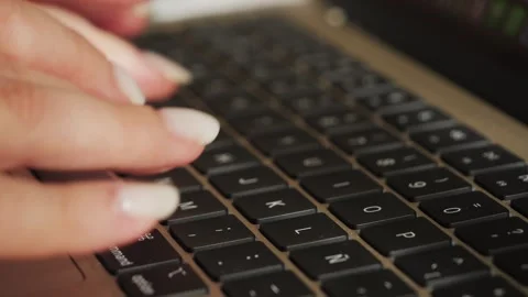 Close up shot of developer hands typing program code on laptop keyboard at home Stock Footage 306691240
