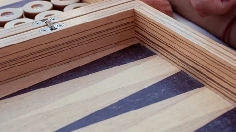 Close-up shot of the dice rolled in a backgammon game. rolling dice. slow Video stock 207657981