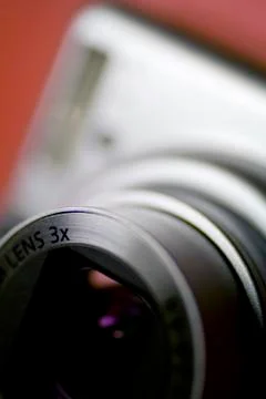 Close up shot of a digital camera Stock Photos