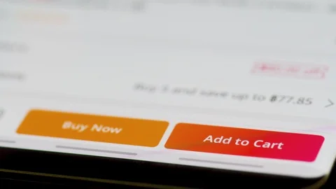 Close up shot: Digital screen of smart phone with shopping online Stock Footage