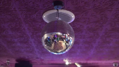 Close up shot of disco ball shot at night Stock Footage 280917364
