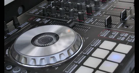 Close up shot of DJ turntables Stock Footage 202233322
