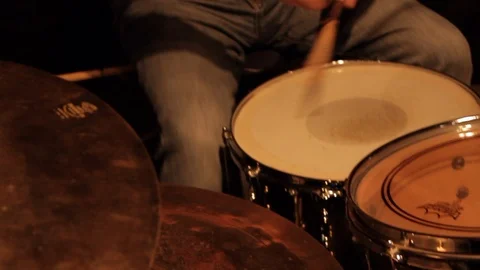 Close up shot of drummer playing drum kit Stock Footage 107627510