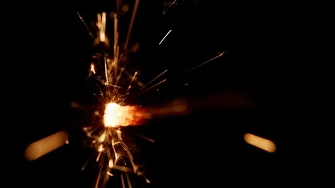 Close-up shot of a dynamite fuse burning Stock Footage 124839704