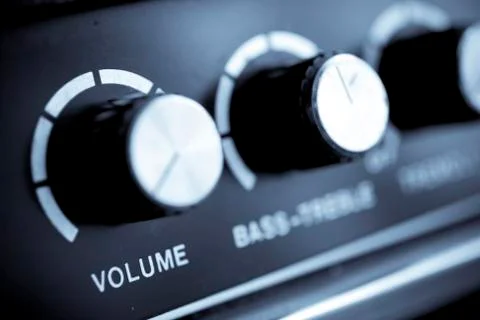 Close up shot of an electric guitar amplifier Stock Photos