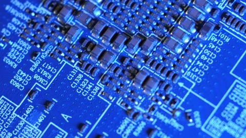 Close up shot of an Electronic Chipset Stock Footage 239014276