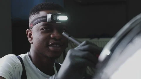 Close-up shot of an employee's face smiling at the camera. Young student at work Stock Footage 142136068
