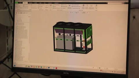 Close up shot of engineer are 3d modeling CAD software in factory. Stock Footage 315514097