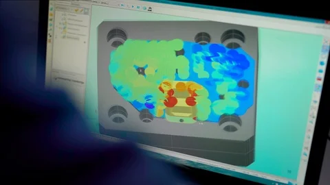 Close-up shot of an engineer making 3d model of a detail on computer, modern Stock-Footage 94996970