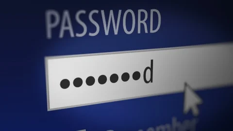 Close Up Shot of Entering Computer Password on the website Stock Footage 117454914