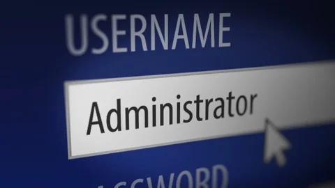 Close Up Shot of Entering Computer Username "Administrator" on the website Stock Footage 117454917