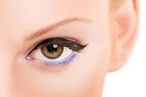 Close up shot of an eye with make up Stock Photos