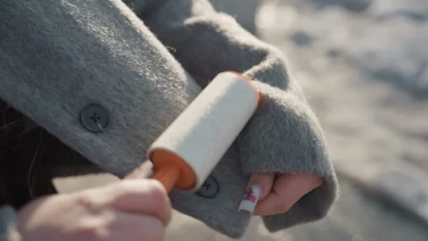 Close shot of fabric. Detailed image of fabric and button with motion. Precise Stock Footage 337650906