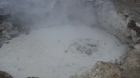 Close-up shot of Fast boiling volcano mud 2  Stock Footage 83127483