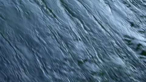 Close up shot of fast flowing dark blue water surface Stock-Footage 336400797