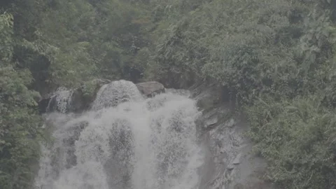 Close-Up Shot of Fast Flowing Waterfall Stream Video stock 345471189