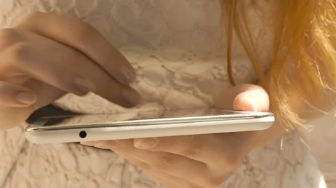 Close up shot of female hands with tablet computer Stock Footage 63594482
