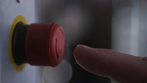 A Close Up Shot Of A Finger Pushing A Red Start Stop Button Stock Footage 106235722