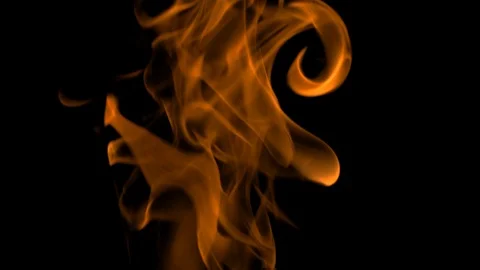 Close up shot of fire on an isolated black background Stock Footage 122171263