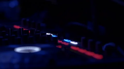 Close Up Shot Of Flashy DJ Deck Stock Footage 141414799
